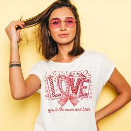 Röd Coquette-båge och Kärleksbrev Alla Hjärtans Da T Shirt