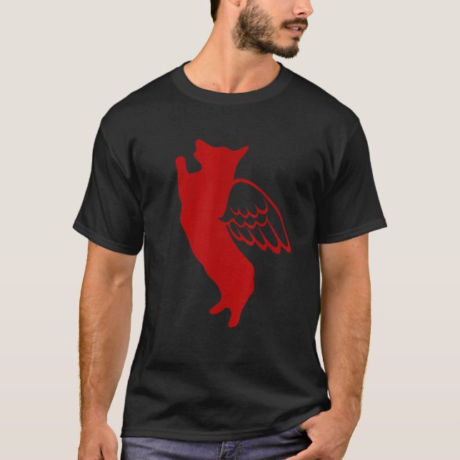 Röd Corgi Hund Ängel T Shirt (Framsida)