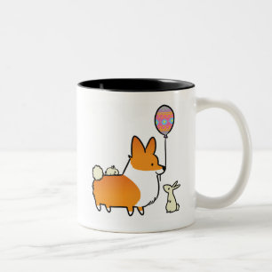 Röd Corgipåskharemugg CorgiThings Två-Tonad Mugg
