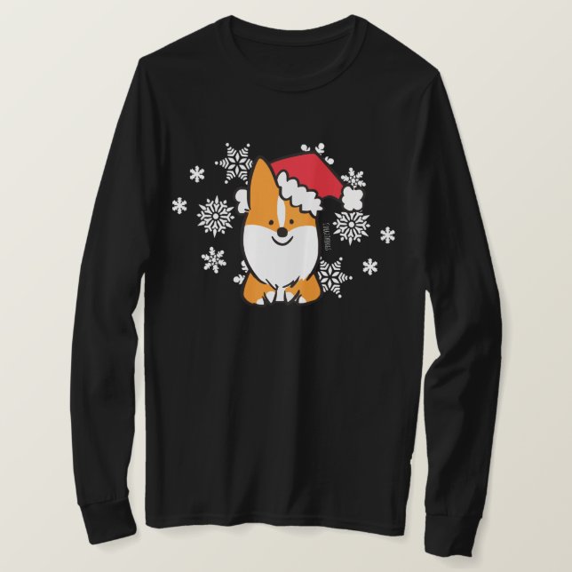 Röd CorgiSanta skjorta Tee Shirt (Design framsida)