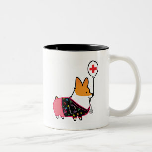 Röd Corgisjuksköterskamugg   CorgiThings Två-Tonad Mugg