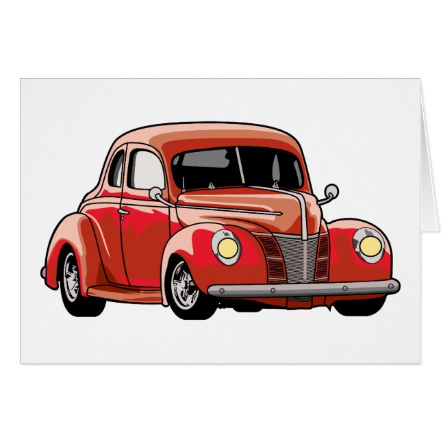 Röd Coupehot rod Hälsningskort (Framsidan Horizontal)