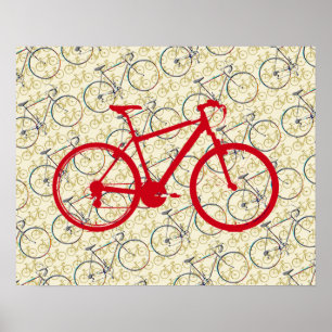 röd cykel. Cykeldecor Poster