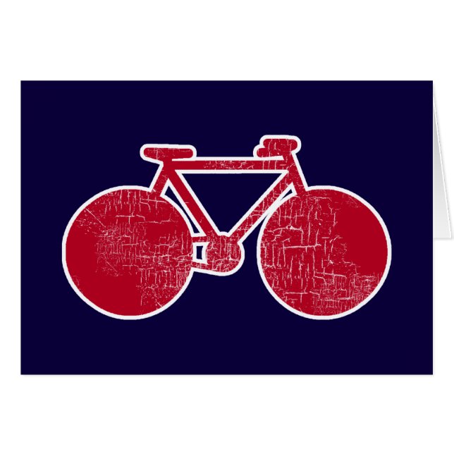 röd cykel hälsningskort (Framsidan Horizontal)