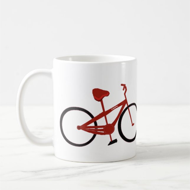 Röd cykel kaffemugg (Vänster)