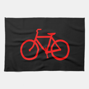 Röd cykel kökshandduk