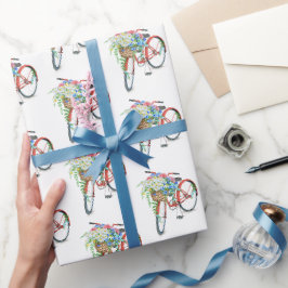 Röd cykel med blomma Basket Presentpapper