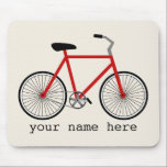 Röd cykel Mousepad Musmatta<br><div class="desc">En mousepad som presenterar en illustration av en röd cykel.</div>