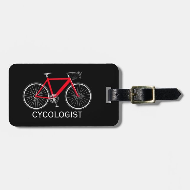 Röd cykel på svart bagagebricka (Horisontell Framsida)