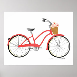 Röd cykel poster