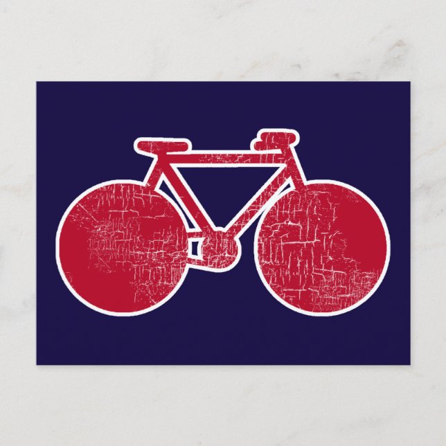 röd cykel vykort (Framsida)