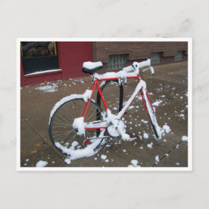 Röd cykel vykort