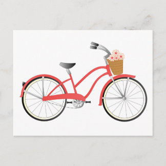 Röd cykel vykort
