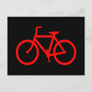 Röd cykel vykort