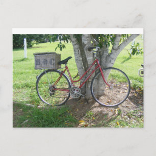 Röd cykel vykort