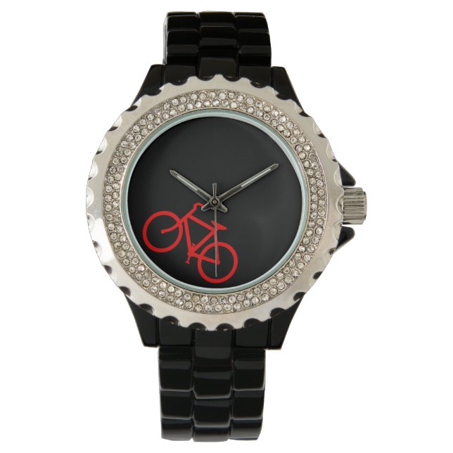 Röd cykelrutt armbandsur (Framsida)
