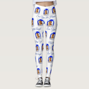 Röd Dachshund ÄNGEL Leggings