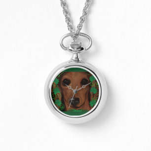Röd Dachshund Armbandsur