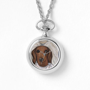 Röd Dachshund Armbandsur