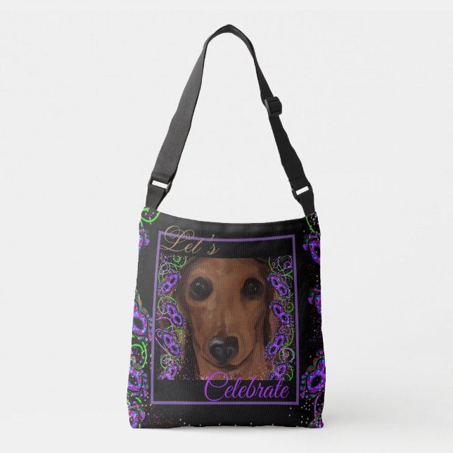 Röd Dachshund    Axelväska (Framsida)