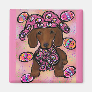Röd Dachshund Doxie Magnet