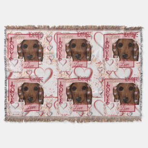 Röd Dachshund  Filt
