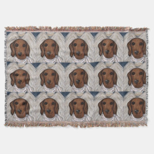 Röd Dachshund Filt