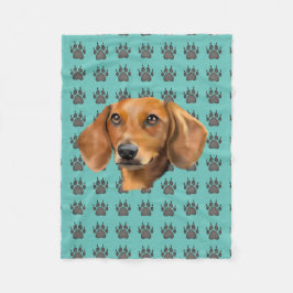 Röd Dachshund Hund Fleecefilt