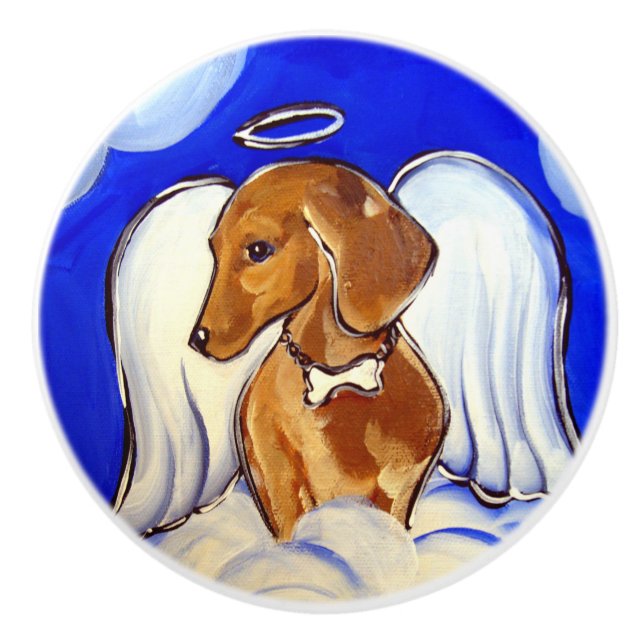 Röd Dachshund  Knopp (Framsidan)