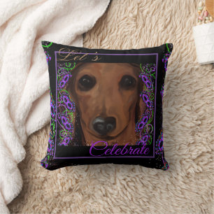 Röd Dachshund Kudde