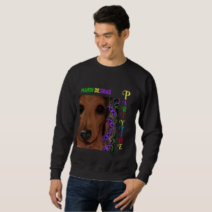Röd Dachshund Lång Ärmad Tröja