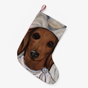 Röd Dachshund Liten Julstrumpa