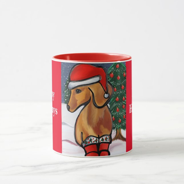 Röd Dachshund Mugg (Center)