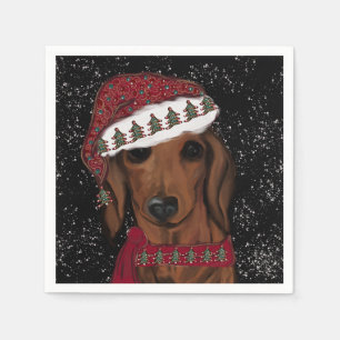 Röd Dachshund Pappersservett