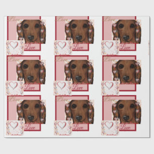 Röd Dachshund   Presentpapper