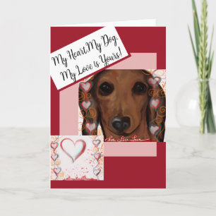 Röd Dachshund Tack Kort