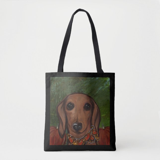 Röd Dachshund Tygkasse (Framsida)
