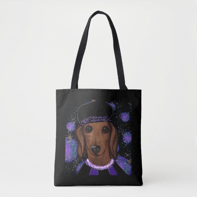 Röd Dachshund Tygkasse (Framsida)