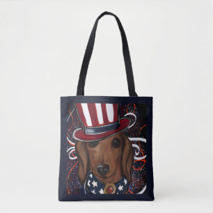 Röd Dachshund Tygkasse