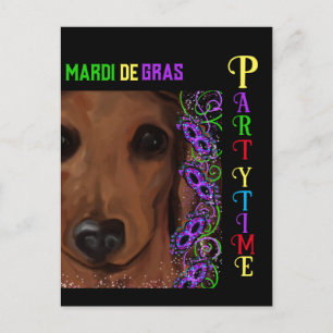 Röd Dachshund Vykort