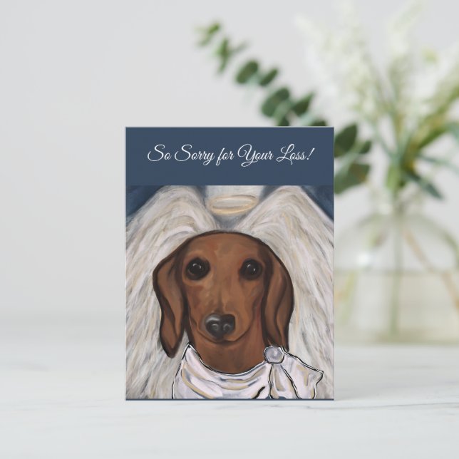 Röd Dachshund Vykort (Stående Fram)