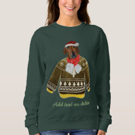 Röd Dachshund Wiener Ful härlig julhund mamma T Shirt