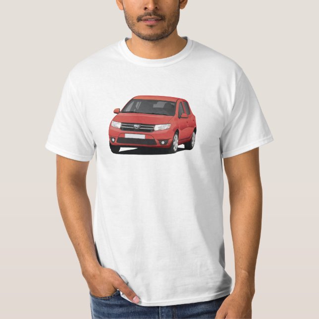 Röd Dacia Sandero illustration - Tee (Framsida)