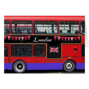 Röd däckare för London bussdubbla Hälsningskort