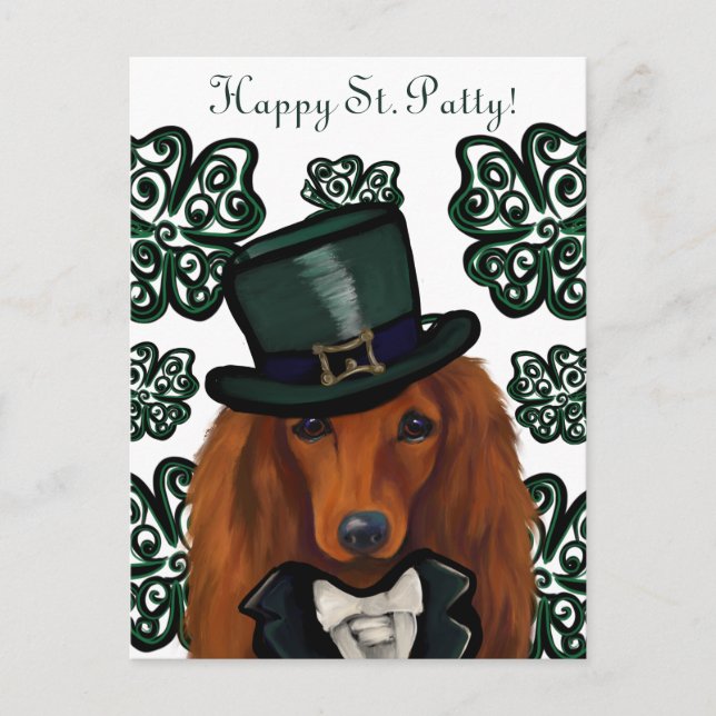 RÖD DACKEL            VYKORT (Framsida)