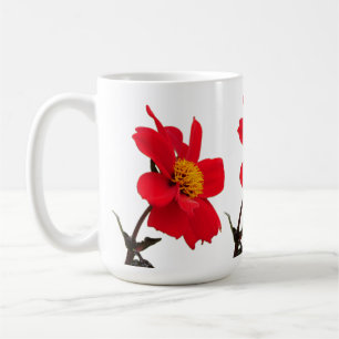 Röd Dahlia Blomma Mugg
