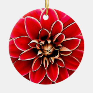 Röd Dahlia, digital konst Julgransprydnad Keramik