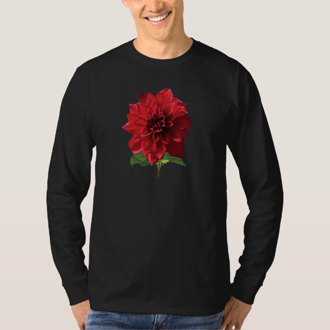 Röd Dahlia Spartacus Tee Shirt (Framsida)