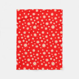 Röd Daisy Blankett Fleecefilt