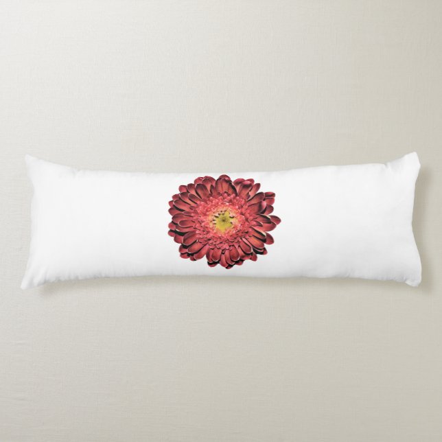 Röd Daisy blomma Kroppskudde (Framsidan)